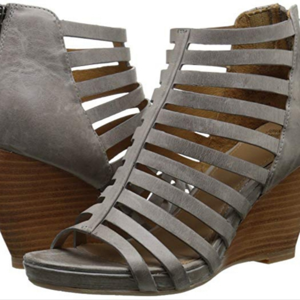 Johnston & Murphy Nadine cage wedges 7.5 M gray